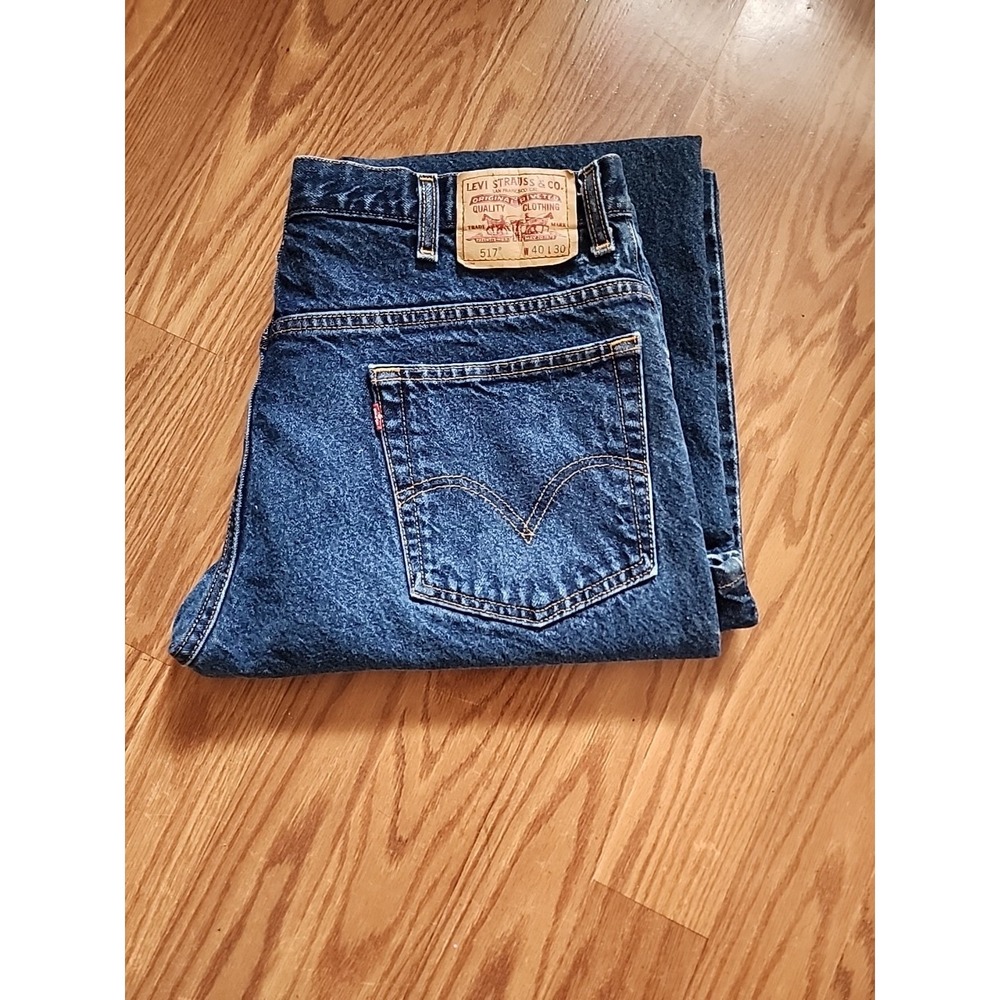 Levis 517 Boot Cut Jeans Red Tab Mens  Denim Blue 40 x 30 Cotton
